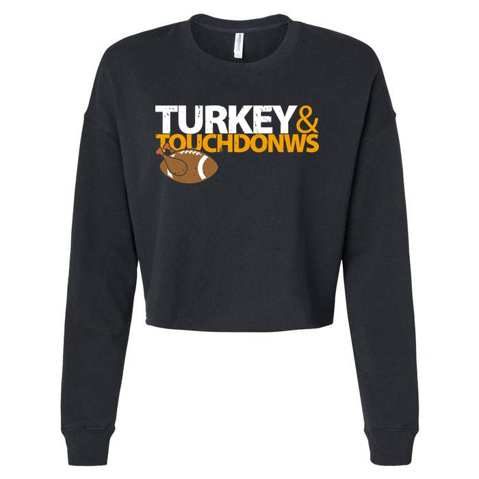 Turkey And Touchdowns Cropped Pullover Crew