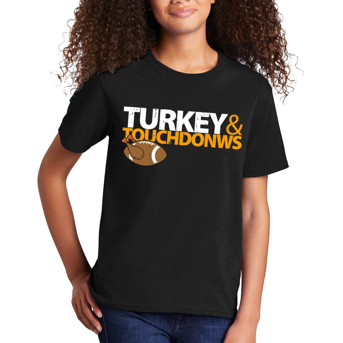 Turkey And Touchdowns Kids T-Shirt