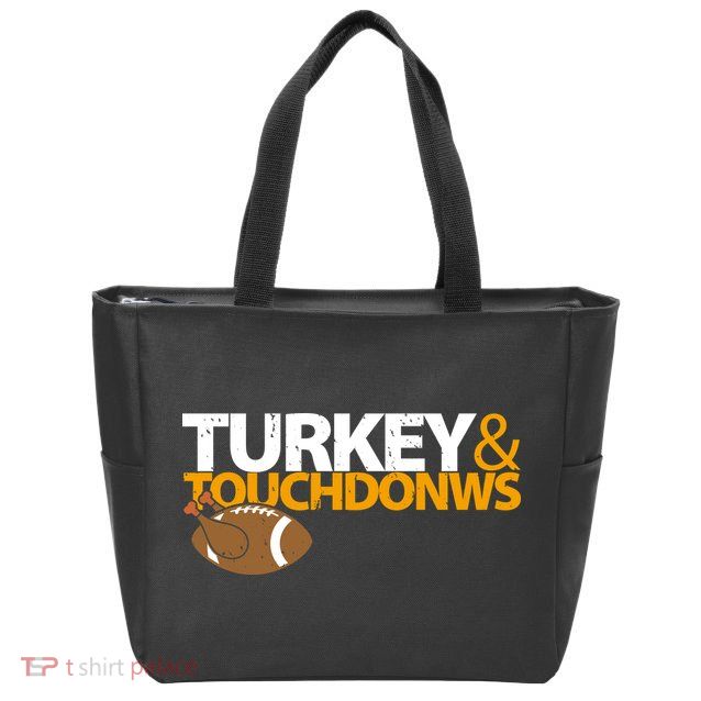 Turkey And Touchdowns Zip Tote Bag