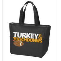 Turkey And Touchdowns Zip Tote Bag