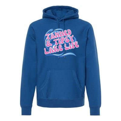 Tanned And Tipsy Lakes Summer Boating Vacation Family Gift Premium Hoodie