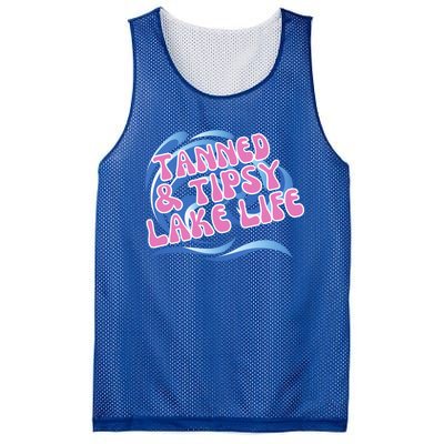 Tanned And Tipsy Lakes Summer Boating Vacation Family Gift Mesh Reversible Basketball Jersey Tank