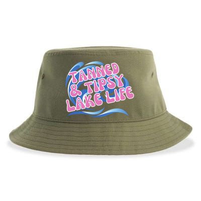 Tanned And Tipsy Lakes Summer Boating Vacation Family Gift Sustainable Bucket Hat