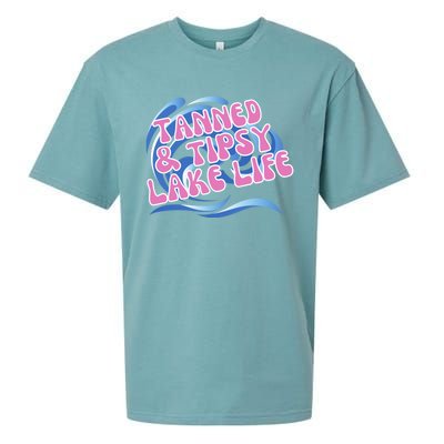 Tanned And Tipsy Lakes Summer Boating Vacation Family Gift Sueded Cloud Jersey T-Shirt