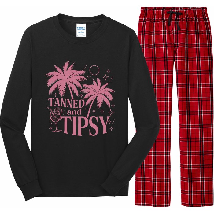 Tanned And Tipsy Beach Summer Long Sleeve Pajama Set