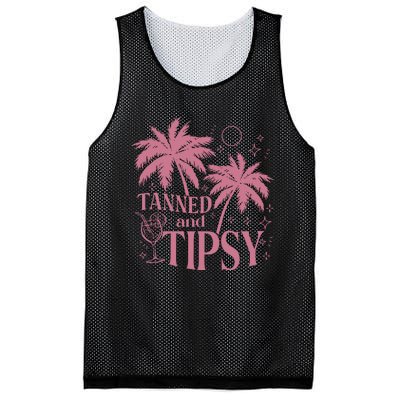 Tanned And Tipsy Beach Summer Mesh Reversible Basketball Jersey Tank