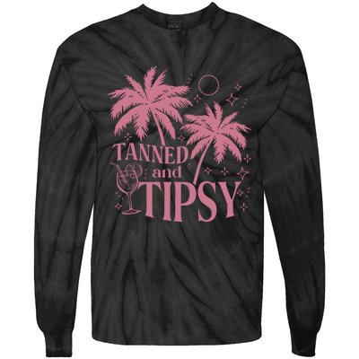 Tanned And Tipsy Beach Summer Tie-Dye Long Sleeve Shirt