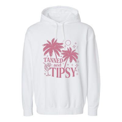 Tanned And Tipsy Beach Summer Garment-Dyed Fleece Hoodie