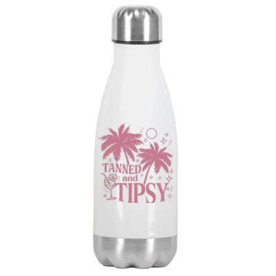 Tanned And Tipsy Beach Summer Stainless Steel Insulated Water Bottle