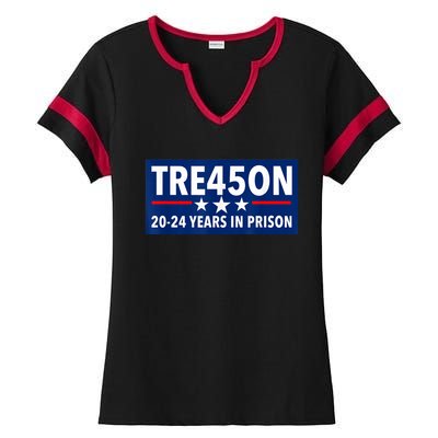 TRE45ON Anti Trump Treason 45 Ladies Halftime Notch Neck Tee