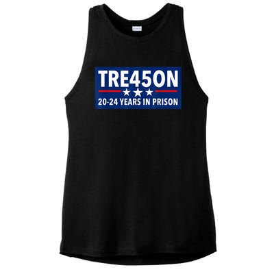 TRE45ON Anti Trump Treason 45 Ladies PosiCharge Tri-Blend Wicking Tank