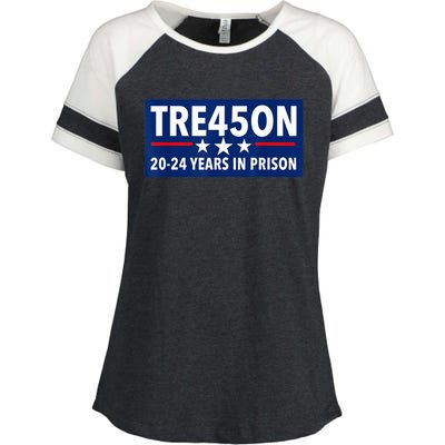 TRE45ON Anti Trump Treason 45 Enza Ladies Jersey Colorblock Tee