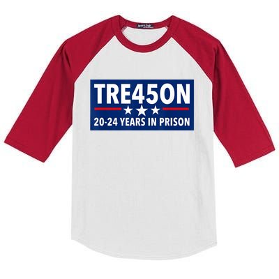 TRE45ON Anti Trump Treason 45 Kids Colorblock Raglan Jersey