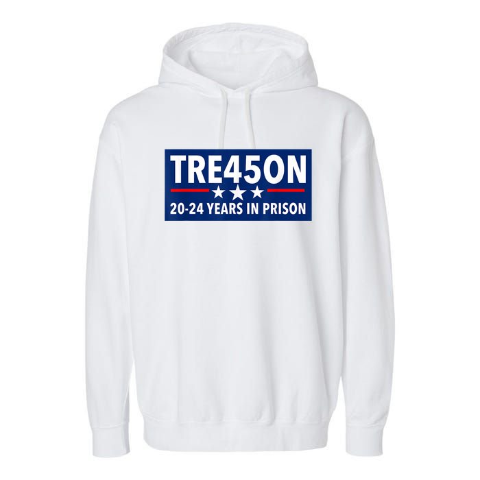 TRE45ON Anti Trump Treason 45 Garment-Dyed Fleece Hoodie