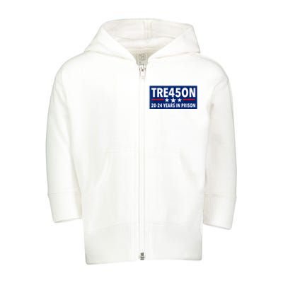 TRE45ON Anti Trump Treason 45 Toddler Zip Fleece Hoodie