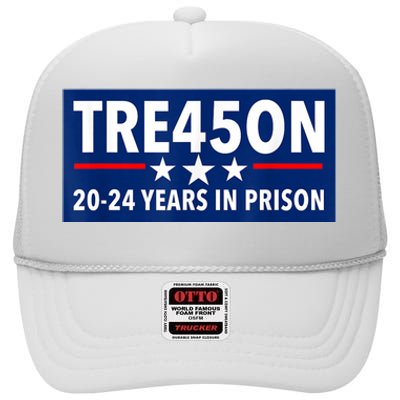 TRE45ON Anti Trump Treason 45 High Crown Mesh Back Trucker Hat