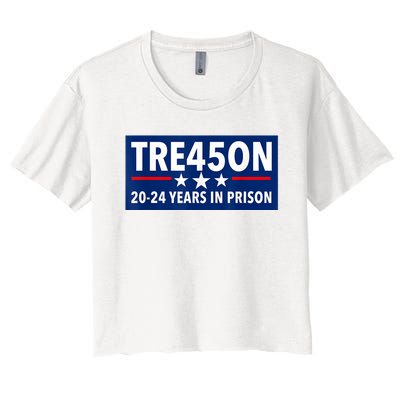 TRE45ON Anti Trump Treason 45 Women's Crop Top Tee