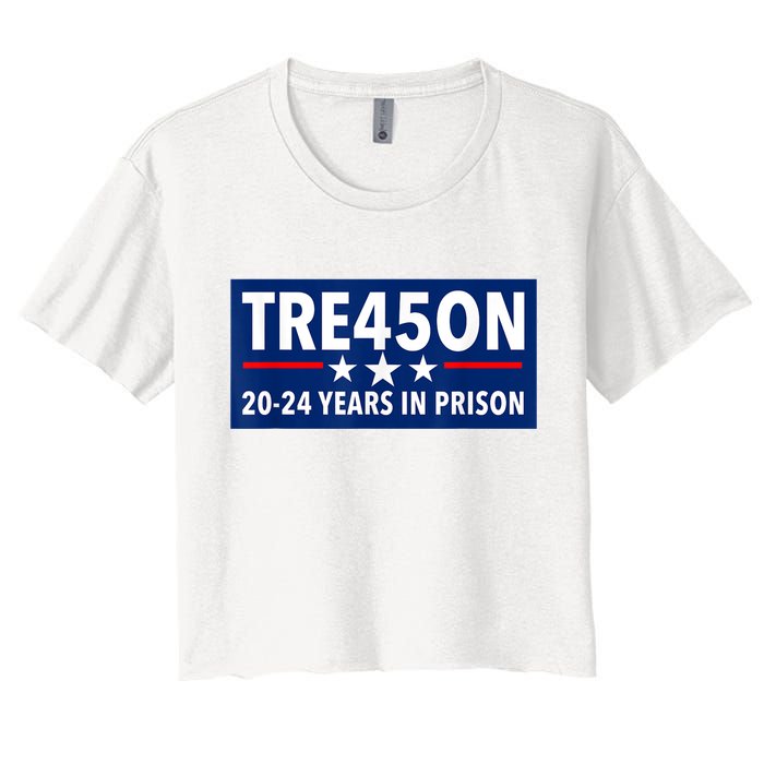 TRE45ON Anti Trump Treason 45 Women's Crop Top Tee