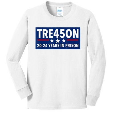 TRE45ON Anti Trump Treason 45 Kids Long Sleeve Shirt