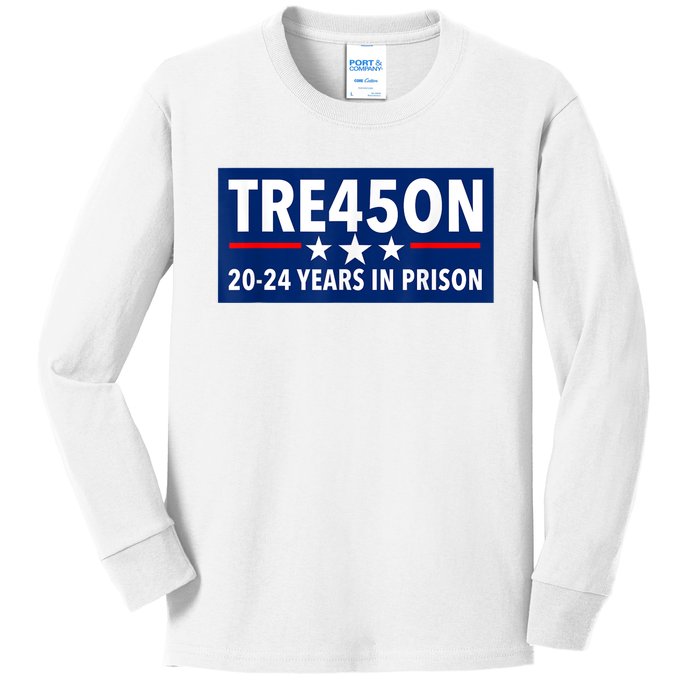 TRE45ON Anti Trump Treason 45 Kids Long Sleeve Shirt