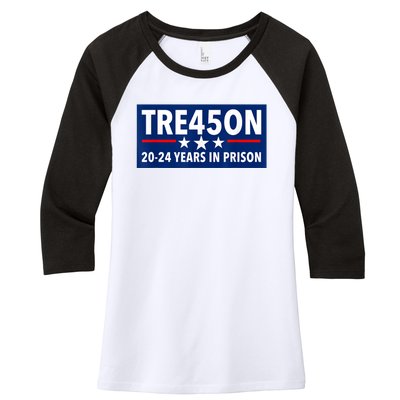 TRE45ON Anti Trump Treason 45 Women's Tri-Blend 3/4-Sleeve Raglan Shirt