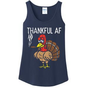 Thankful Af Turkey Smoking Weed Fun Cannabis 420 Stoner Gift Ladies Essential Tank