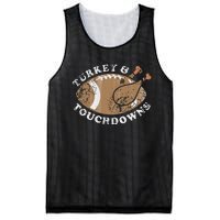 Turkey And Touchdowns Thanksgiving Football Mesh Reversible Basketball Jersey Tank