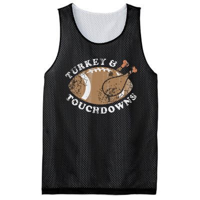 Turkey And Touchdowns Thanksgiving Football Mesh Reversible Basketball Jersey Tank