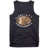 Turkey And Touchdowns Thanksgiving Football Tank Top