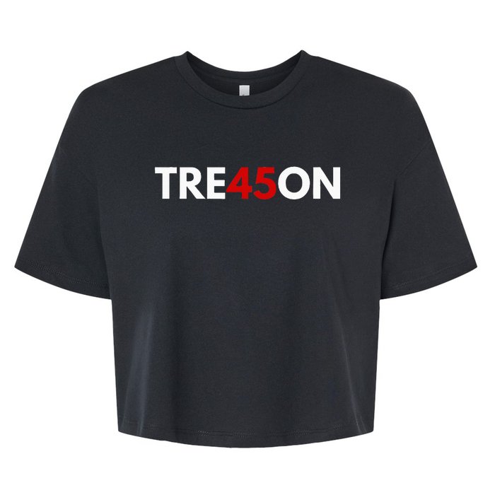 Tre45on Antitrump Treason 45 Bella+Canvas Jersey Crop Tee