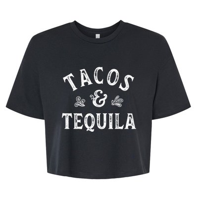 Tacos And Tequila Cinco De Mayo Mexican Drinking Bella+Canvas Jersey Crop Tee