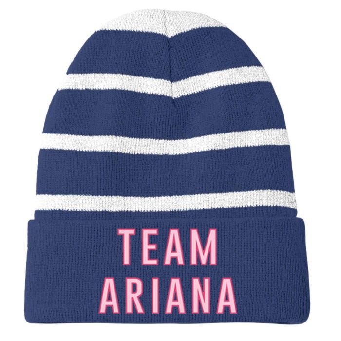 Team Ariana Striped Beanie with Solid Band