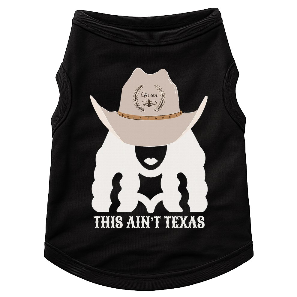 This Ain’T Texas Cowgirl Queen Bee Silhouette Texas Holdem Doggie Tank