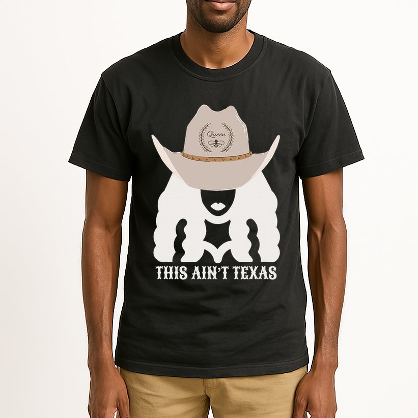 This Ain’T Texas Cowgirl Queen Bee Silhouette Texas Holdem Tall T-Shirt