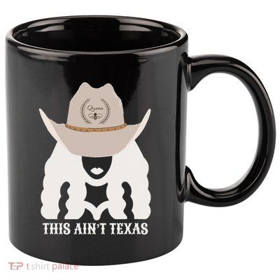 This Ain’T Texas Cowgirl Queen Bee Silhouette Texas Holdem 11oz C Handle Ceramic Mug