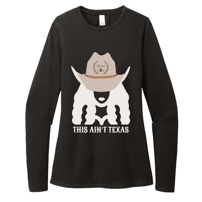 This Ain’T Texas Cowgirl Queen Bee Silhouette Texas Holdem Womens CVC Long Sleeve Shirt