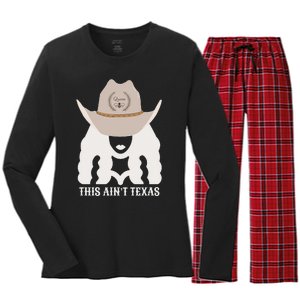 This Ain’T Texas Cowgirl Queen Bee Silhouette Texas Holdem Women's Long Sleeve Flannel Pajama Set 