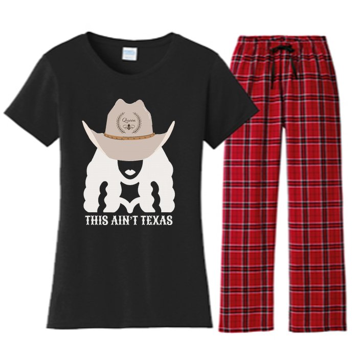 This Ain’T Texas Cowgirl Queen Bee Silhouette Texas Holdem Women's Flannel Pajama Set