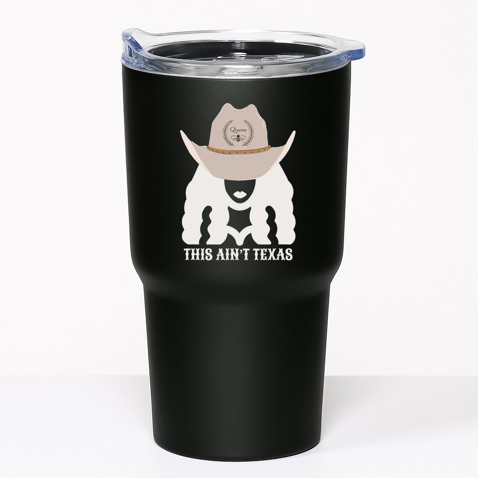 This Ain’T Texas Cowgirl Queen Bee Silhouette Texas Holdem Tumbler