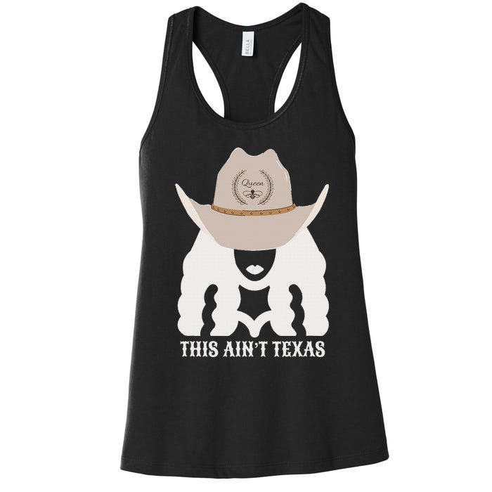 This Ain’T Texas Cowgirl Queen Bee Silhouette Texas Holdem Women's Racerback Tank