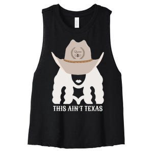 This Ain’T Texas Cowgirl Queen Bee Silhouette Texas Holdem Women's Racerback Cropped Tank