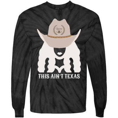 This Ain’T Texas Cowgirl Queen Bee Silhouette Texas Holdem Tie-Dye Long Sleeve Shirt