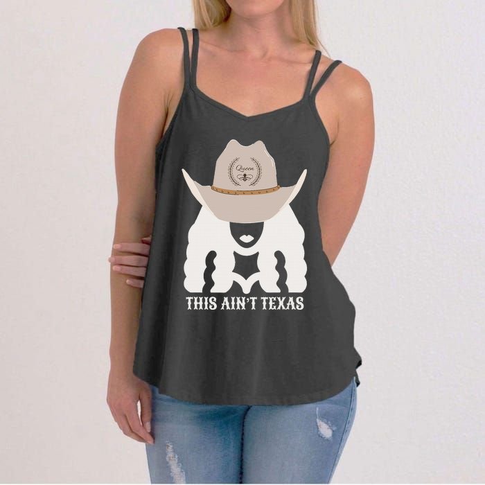 This Ain’T Texas Cowgirl Queen Bee Silhouette Texas Holdem Women's Strappy Tank