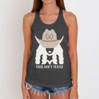 This Ain’T Texas Cowgirl Queen Bee Silhouette Texas Holdem Women's Knotted Racerback Tank