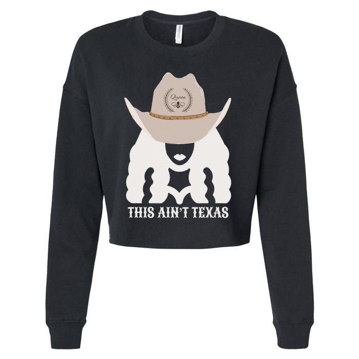 This Ain’T Texas Cowgirl Queen Bee Silhouette Texas Holdem Cropped Pullover Crew