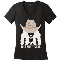 This Ain’T Texas Cowgirl Queen Bee Silhouette Texas Holdem Women's V-Neck T-Shirt