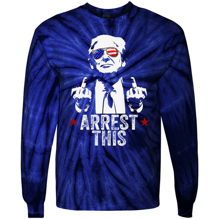 Trump Arrest ThisIM Voting For The Felon Tie-Dye Long Sleeve Shirt