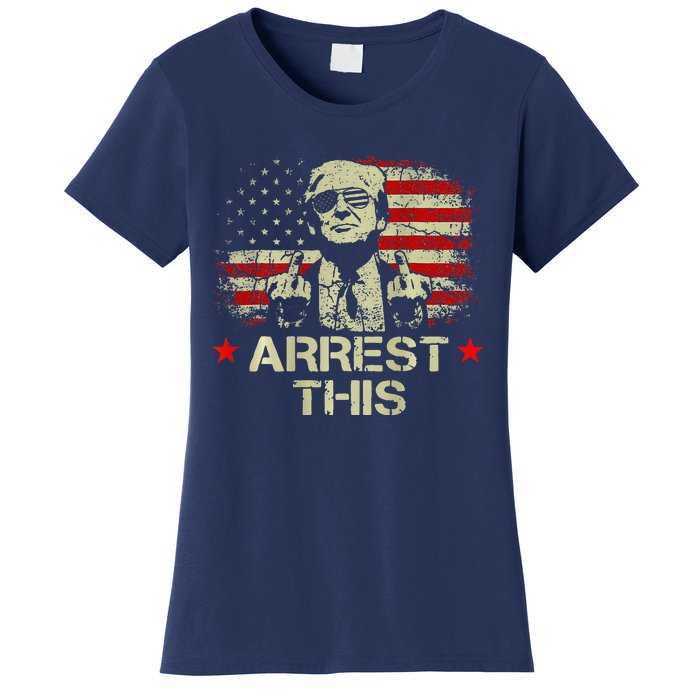 Trump Arrest This Funny Trump 2024 Front On The Back Women's T-Shirt