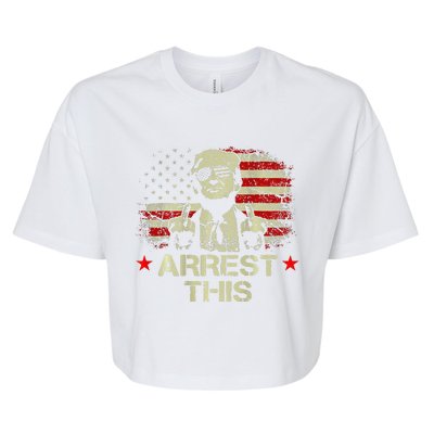 Trump Arrest This Funny Trump 2024 Front On The Back Bella+Canvas Jersey Crop Tee