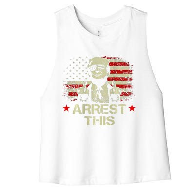 Trump Arrest This Funny Trump 2024 Front On The Back Women's Racerback Cropped Tank